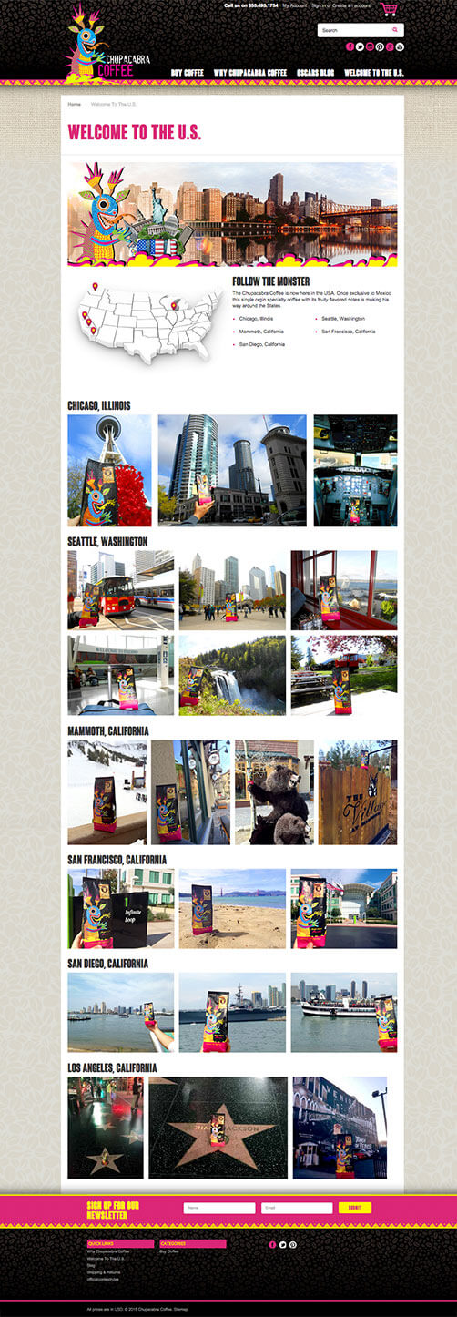 Website Development - Screenshot Chupacabra Coffee