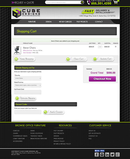 Website Development - Screenshot Cube Designs