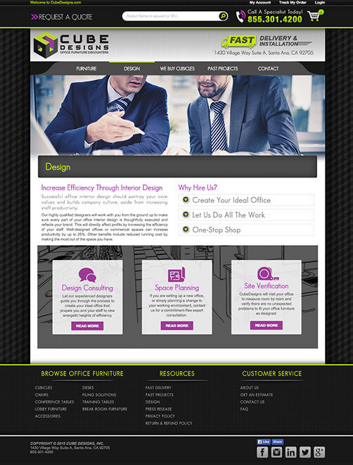 Website Development - Screenshot Cube Designs